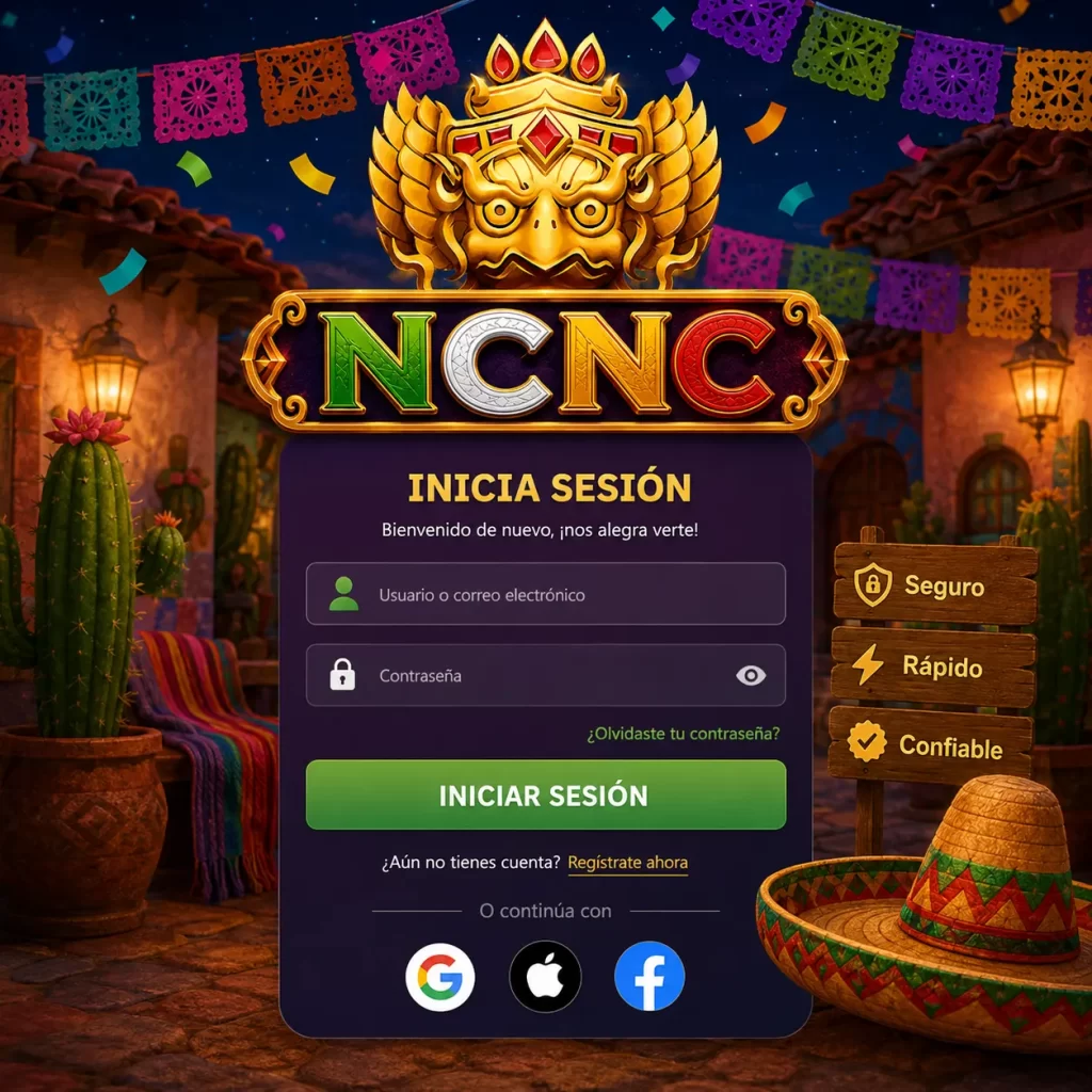 Interfaz oficial para Iniciar Sesión en NCNC con acceso seguro al portal de juegos en México